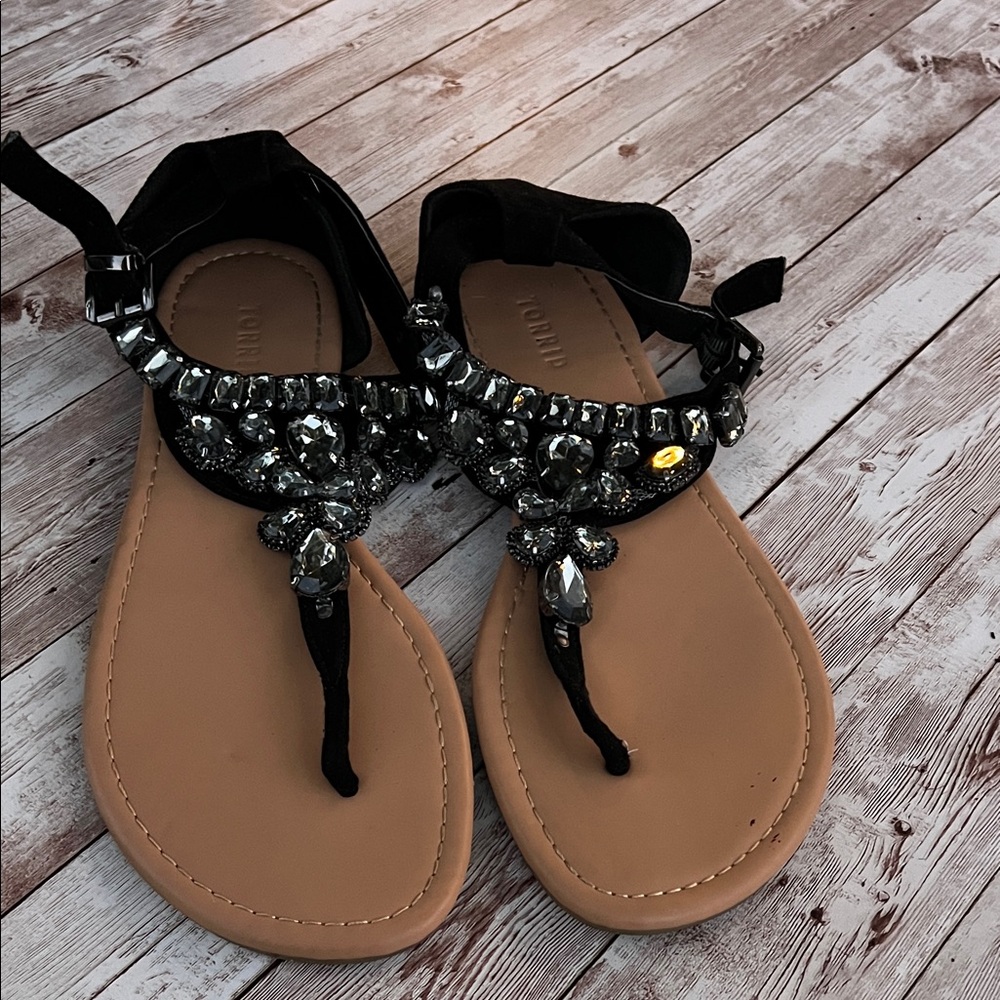 Torrid Black Embellished Sandals